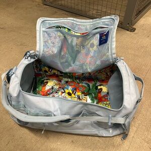 Baboon To The Moon Light Blue Floral Full Size Big Duffel Bag (60L)